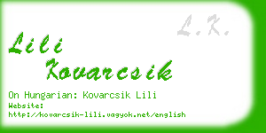 lili kovarcsik business card